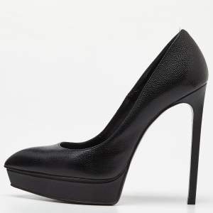Saint Laurent Black Leather Anja Pumps Size 37.5