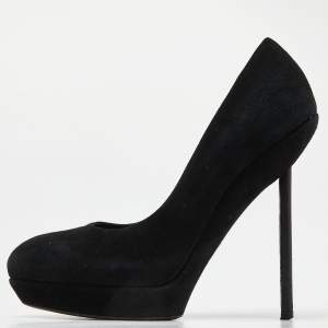 Saint Laurent Black Suede Janis Pumps Size 37