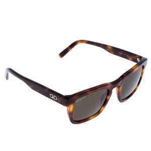 Salvatore Ferragamo Brown/Green Tortoise SF827S Square Sunglasses 