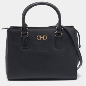 Salvatore Ferragamo Black Leather Beky Tote
