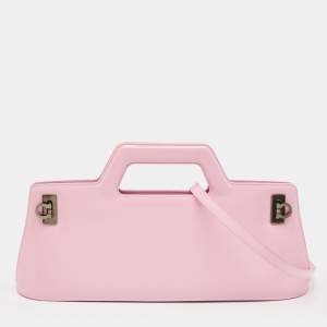 Pre Owned Salvatore Ferragamo Light Pink Leather Wanda East-West Bag