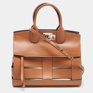 Salvatore Ferragamo Brown Leather Studio Tote