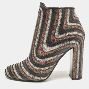 Salvatore Ferragamo Multicolor Leather Ankle Length Boots Size 40.5
