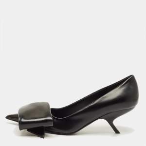 Pre Owned حذاء كعب عالي سالفاتوري فيراغامو أنسر جلد أسود مقاس 37