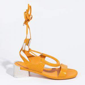 Salvatore Ferragamo Yellow Leather Sandals Size EU 38