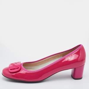 Pre Owned Salvatore Ferragamo Pink Patent Leather My Charm Pumps Size 40