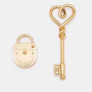 Salvatore Ferragamo Lock and Key Gold Tone Pendant 