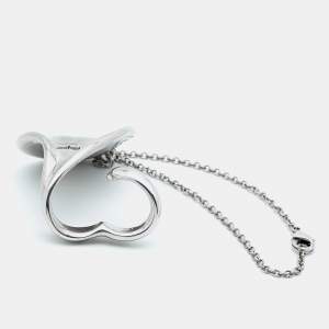 Pre Owned Salvatore Ferragamo Silver Tone Bracelet Ring Size 51