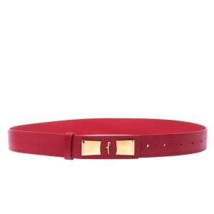 Salvatore Ferragamo Red Leather Belt Size 85CM