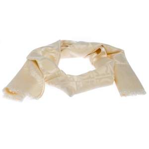 Salvatore Ferragamo Cream Gancini Wool Silk Blend Scarf