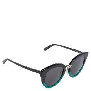 Pre Owned Salvatore Ferragamo Black/Green SF830S Cat Eye Sunglasses