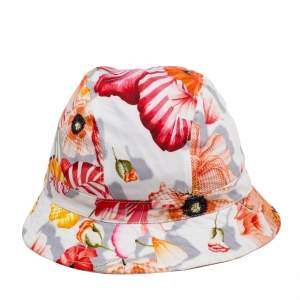 Salvatore Ferragamo Multicolor Floral Printed Cotton Bucket Hat Size 58