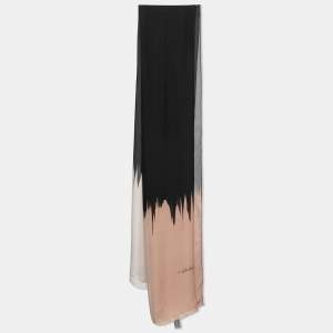 Salvatore Ferragamo Black & Pink Ombre Effect Silk Scarf