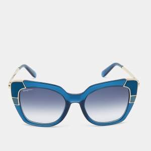 Salvatore Ferragamo Blue/Gold Metal Frame Gradient Sunglasses