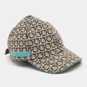 Salvatore Ferragamo Off White Gancini Cotton Jacquard Leather Detail Baseball Cap (ONE SIZE)