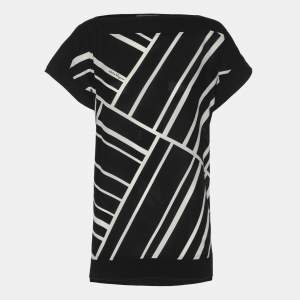 Salvatore Ferragamo Black Printed Cotton Tunic L