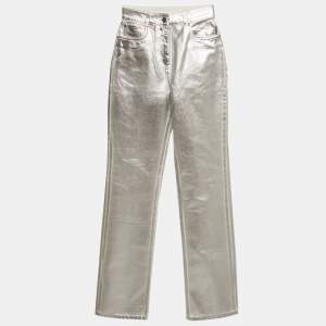 Salvatore Ferragamo Silver Denim Jeans S Waist 25"
