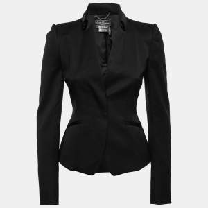Salvatore Ferragamo Black Wool Tailored Single Breasted Blazer S