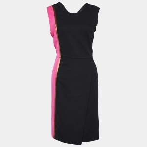 Salvatore Ferragamo Color Block Wool Crepe Sleeveless Sheath Dress M