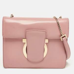 Pre Owned Salvatore Ferragamo Pink Leather Thalia Shoulder Bag