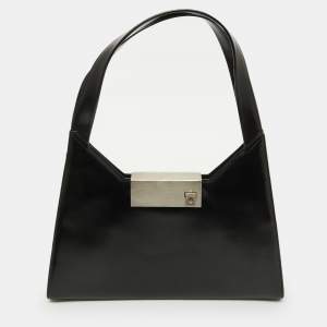 Salvatore Ferragamo Black Leather Shoulder Bag