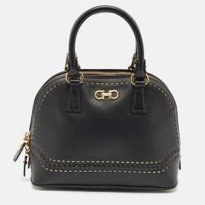 Salvatore Ferragamo Black Leather Darina Satchel