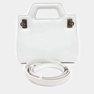 Salvatore Ferragamo White Leather Wanda Mini Tote 