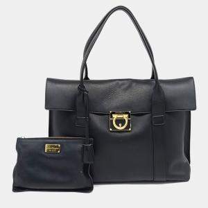 Salvatore Ferragamo Black Leather Suki Bag