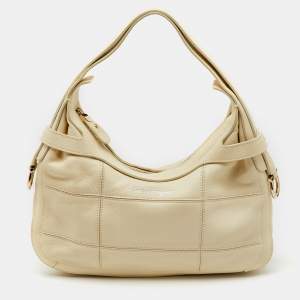 Salvatore Ferragamo Cream Leather Hobo
