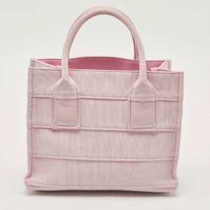 Salvatore Ferragamo Pink Signature Fabric Logo Small Tote