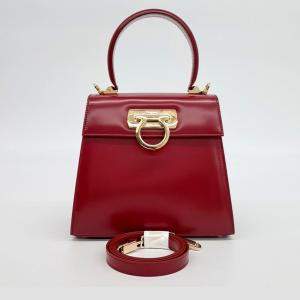 Salvatore Ferragamo Red Leather Kelly Small bag