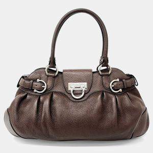 Pre Owned Salvatore Ferragamo Brown Leather tote bag
