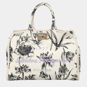 Pre Owned Salvatore Ferragamo The Studio Floral Print Tote Bag