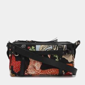مملوكة مسبقًا Salvatore Ferragamo Jungle Safari Print Leopard Multicolor Nylon Baguette Bag