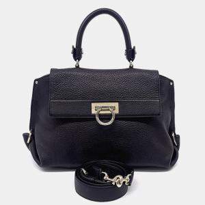 مملوكة مسبقًا Salvatore Ferragamo Black Leather Sophia Bag Large