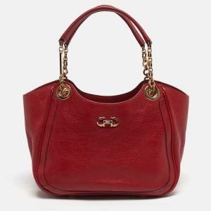 مملوكة مسبقًا Salvatore Ferragamo Betulla Red Leather Tote