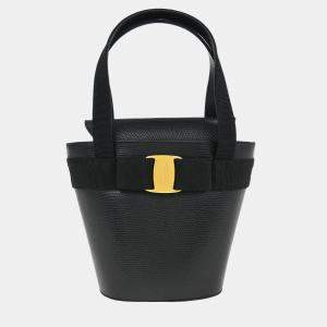 Pre Owned حقيبة سالفاتوري فيراغامو قوس فيرا سوداء