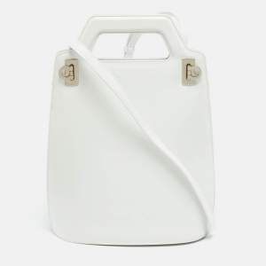 Pre Owned حقيبة يد سالفاتوري فيراغامو واندا جلد أبيض