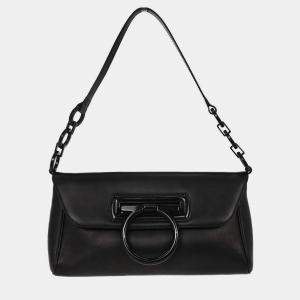 Pre Owned Salvatore Ferragamo Black Gancini Handbag