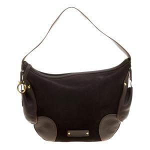 Pre Owned Salvatore Ferragamo Brown Suede and Leather Hobo