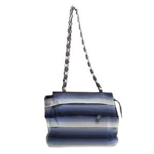 Pre Owned Salvatore Ferragamo Blue Ombre Canvas Shoulder Bag