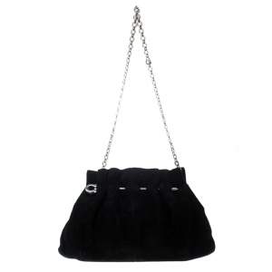 مملوكة مسبقًا Salvatore Ferragamo Black Suede Chain Shoulder Bag
