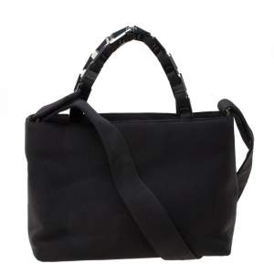 Pre Owned Salvatore Ferragamo Black Canvas Tote