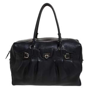 مملوكة مسبقًا Salvatore Ferragamo Black Leather Satchel