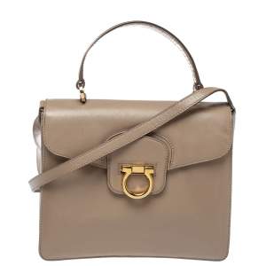 مملوكة مسبقًا Salvatore Ferragamo Beige Leather Katia Top Handle Bag