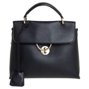 مملوكة مسبقًا Salvatore Ferragamo Black Leather Jet Set Top Handle Bag