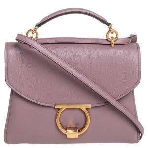 مملوكة مسبقًا Salvatore Ferragamo Old Rose Leather Margot Top Handle Bag