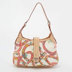 Pre Owned Salvatore Ferragamo Multicolor Printed Fabric and Leather Hobo
