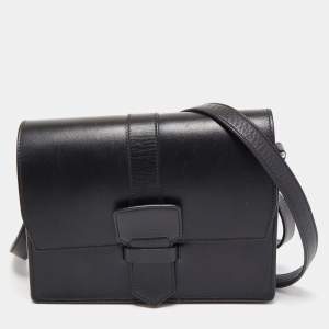 Pre Owned Salvatore Ferragamo Black Leather Altea Box Crossbody Bag