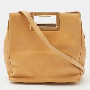 Salvatore Ferragamo Tan Leather Shoulder Bag